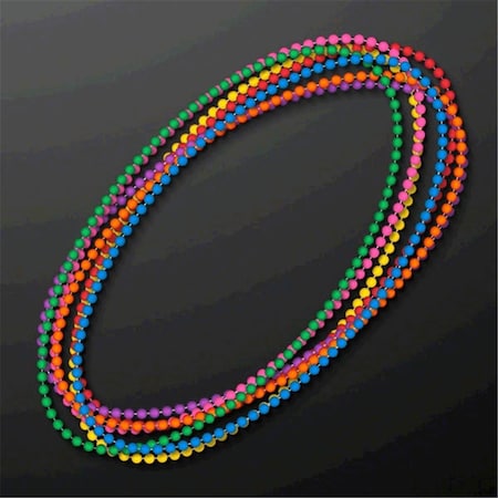 Endless Games Smooth Round Opaque Bead Mardi Gras Necklace, Assorted Color, 12PK EN3331670